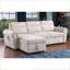 Canapé-lit modulaire réversible en chenille l 97 po beige avec USB et amp; Rangement | Beige | Canapé-lit