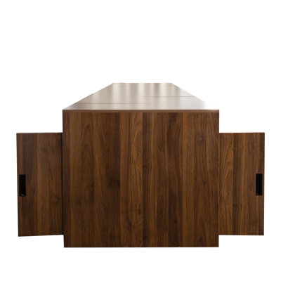 Modern Multifunctional Extendable Dining Table with Outlet, Space Saving Expanding Table with Storage for Party, Weddings, Meetings, Celebrations