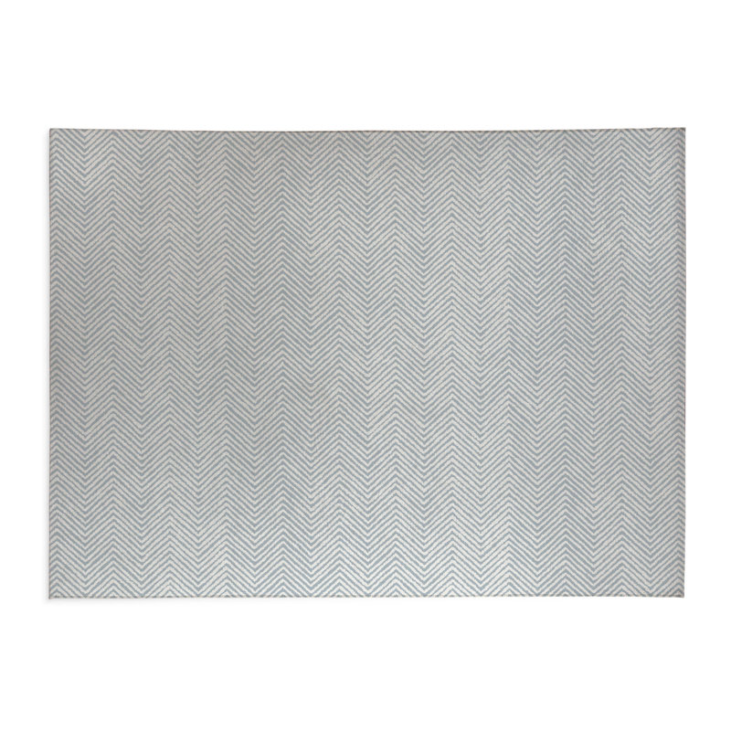 Chevron Groove Lightweight Non-Slip Kitchen Mat, Rectangle 3' x 5', Slate Blue