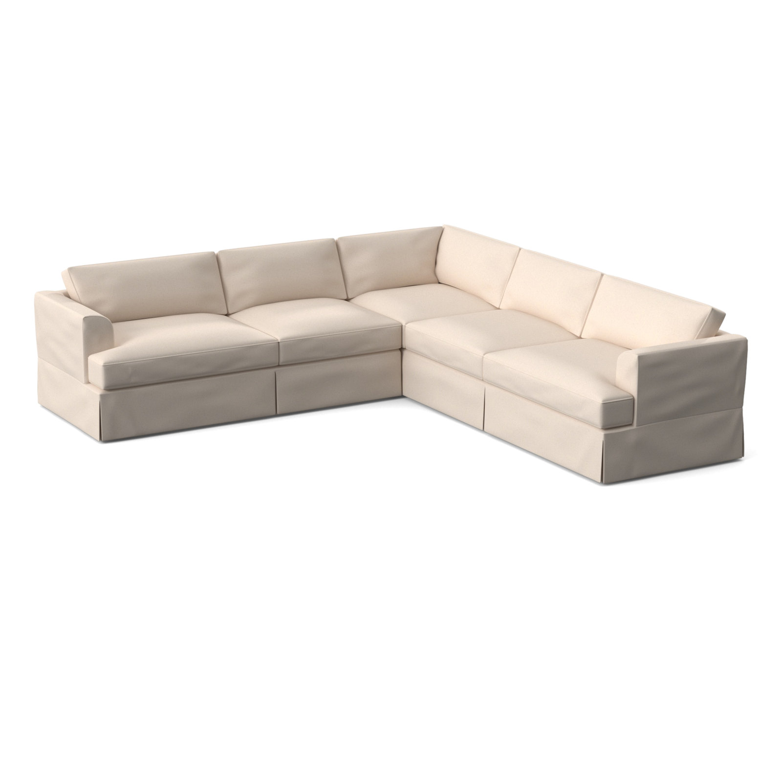 Lucia 4 - Piece Slipcovered L-Sectional, Left Hand Facing, Drusky Charcoal Sustain® Basketweave