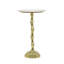 Table d'appoint élégante en marbre avec base en aluminium de forme bambou, parfaite pour les intérieurs modernes et classiques.