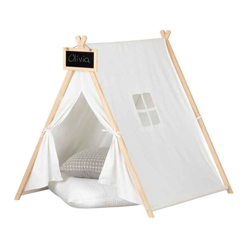 Sweedi Kids' Play Tent with Chalkboard in Organic Cotton and Pine