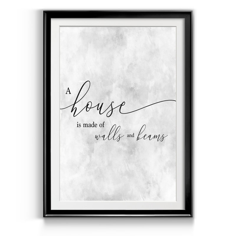 A House - Reproduction d'art textuel sur papier encadré, Noir, H 18,5 po x l 24,5 po x P 1,5 po