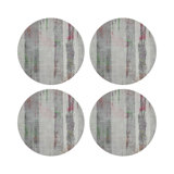 Birch Holiday Vegan Leather Round Coasters