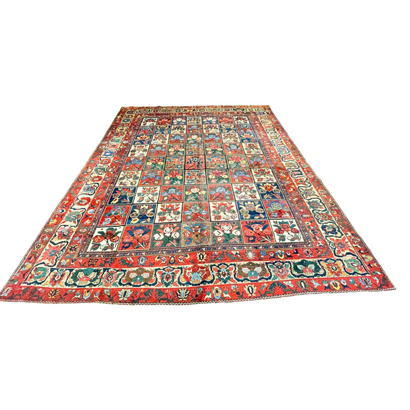 Tapis unique Oushak de style turc anatolien vieilli 10 pi 11 po x 12 pi 11 po One-of-a-Kind