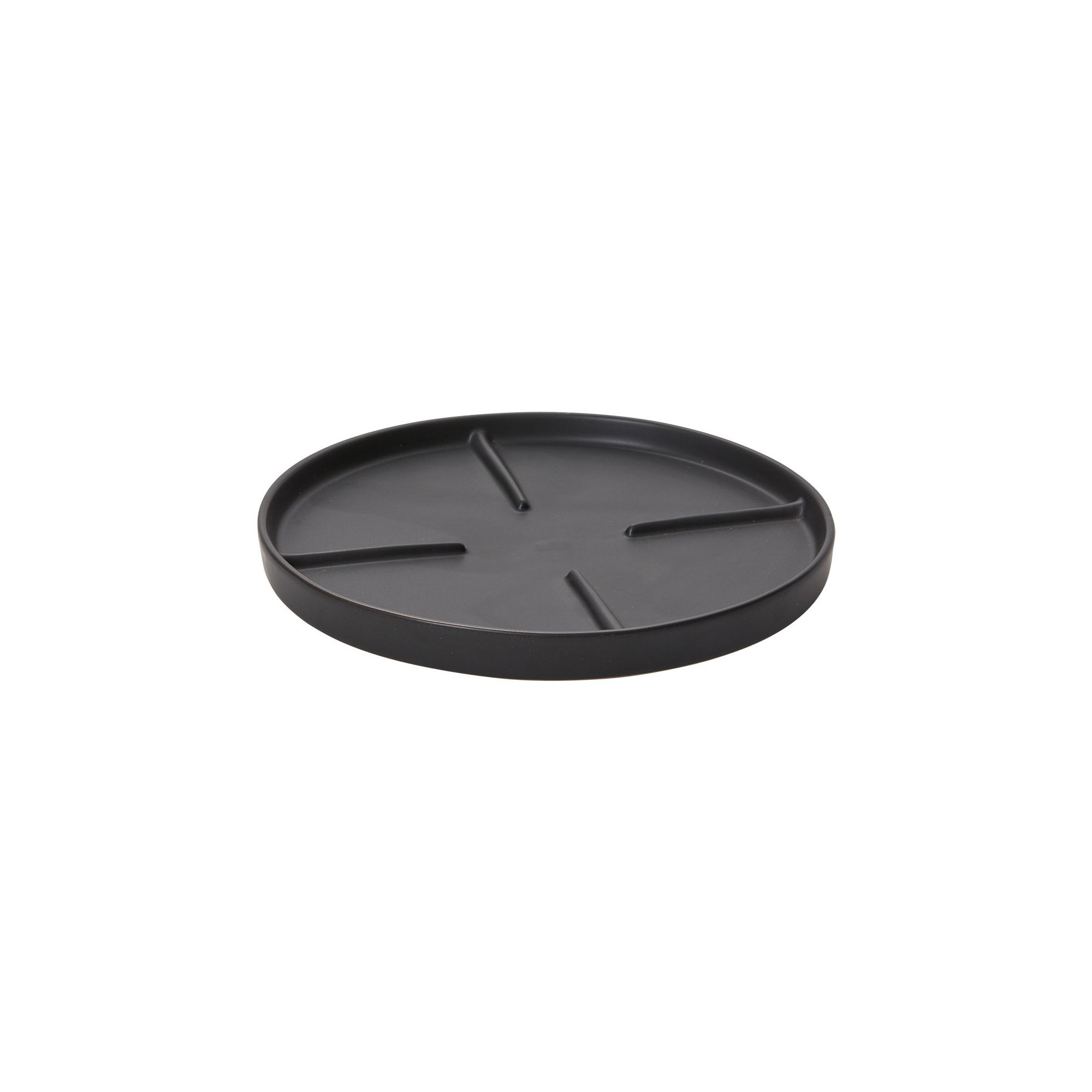 Noha Saucer Plant Stand, Black, 1.25" H x 13" W x 11" D