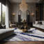 Tapis gris soyeux et moelleux-100862141