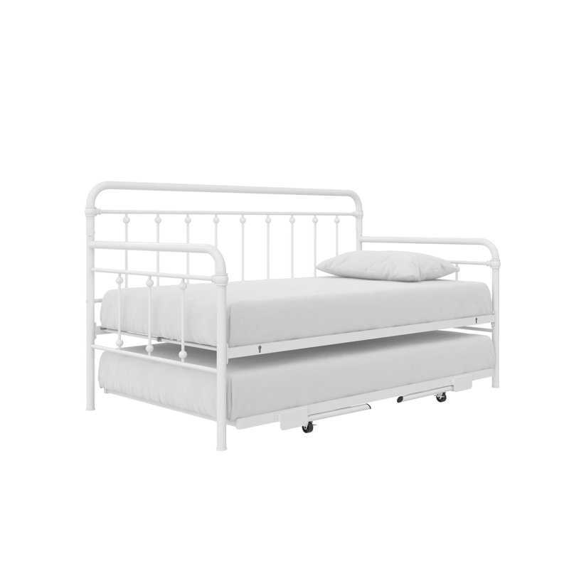 Beant Daybed with Pop Up Trundle, White, Twin