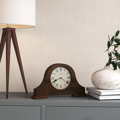 Humphrey Traditional Roman Numeral Wood Quartz Movement / Crystal Tabletop Clock in Hampton Cherry