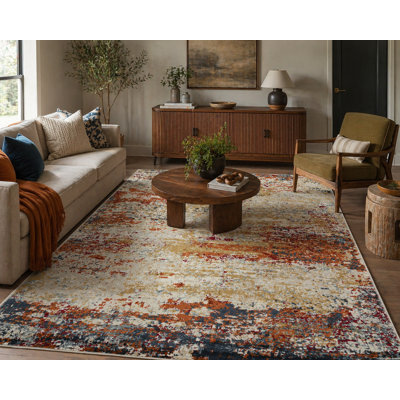 Beachley Abstract Modern Terracotta Area Rug