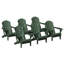 Ensemble de 6 chaises Adirondack pliantes, chaises de foyer, porte-gobelet, PEHD toutes saisons-1357085841