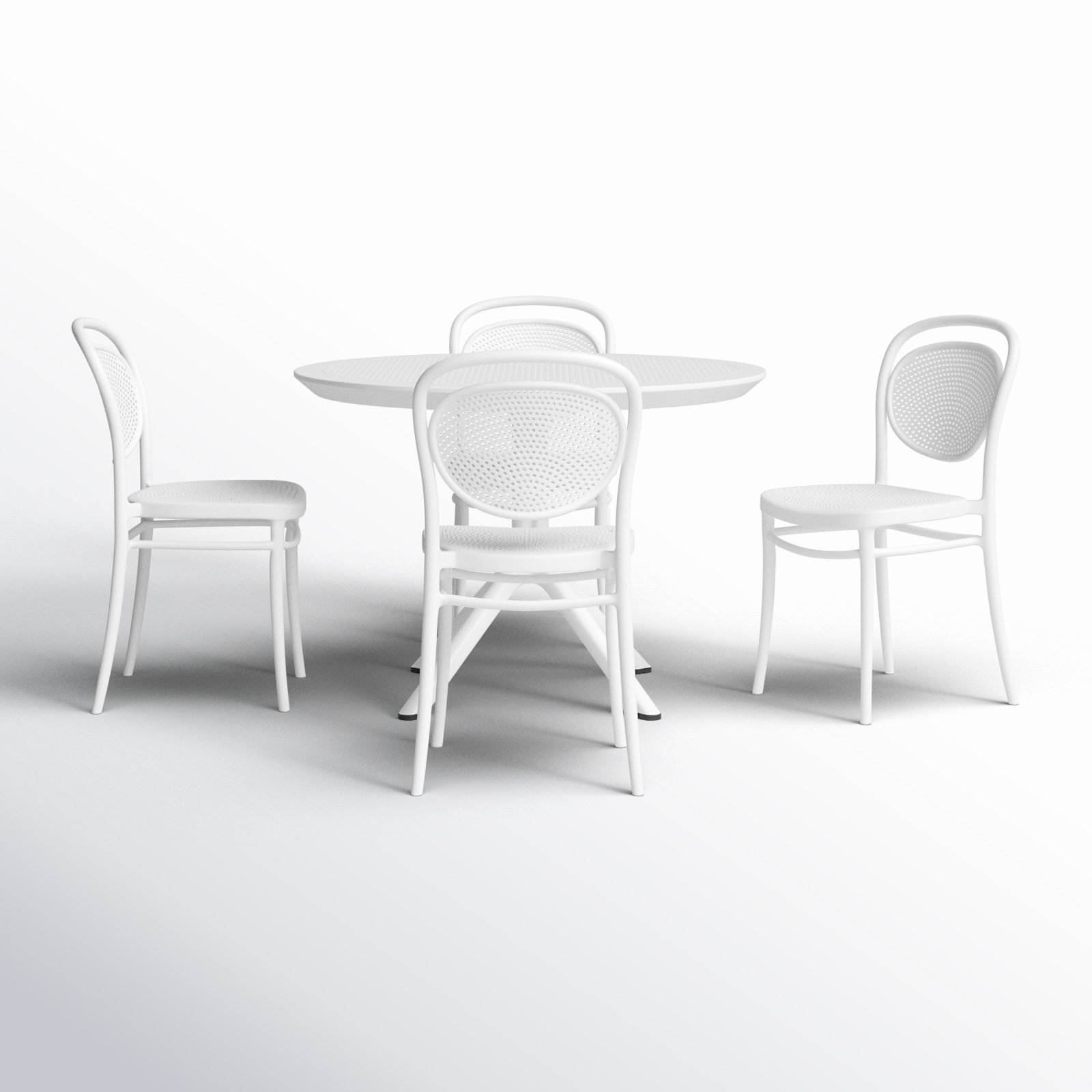 Farrah 41" Patio Dining Set, White