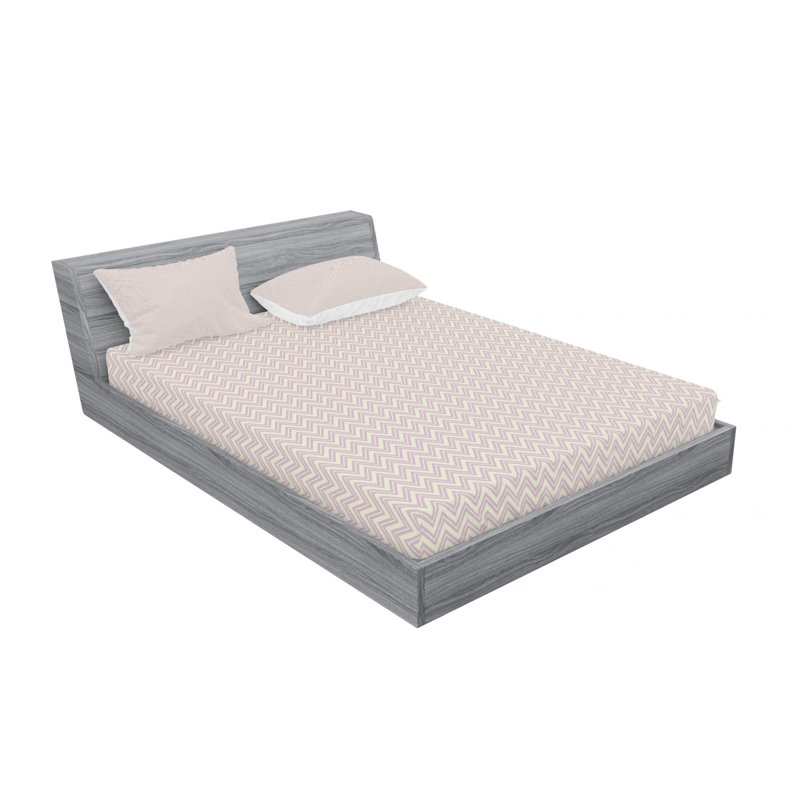 Microfiber Geometric Sheet Set, Queen Sheet Set with Fitted Sheet