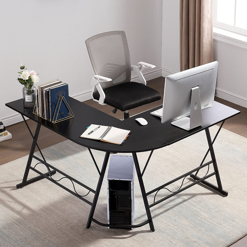 Bureau en L Arfon pour la maison et le bureau, Noir