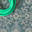 Tapis d'intérieur / extérieur tissé texturé sarcelle / gris Haupt-849470046