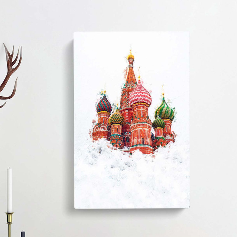 St Basils Cathedral In Moscow - Wrapped Canvas Painting, 50cm H x 35cm W x 3cm D