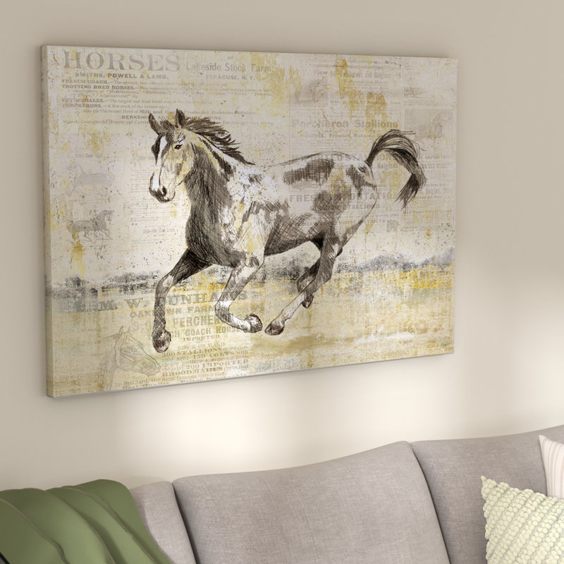Golden Stallion II - imprimé, H 18 po x l 27 po x P 1,5 po, Toile tendue