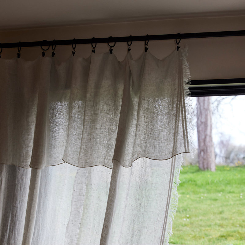 Ikaria Linen Sheer Curtain Single Panel, Width 145 x Drop 280cm, Pale Grey