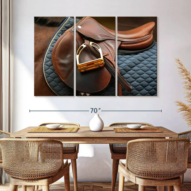 Mehar Brown Leather Saddle, 24" H x 38" W