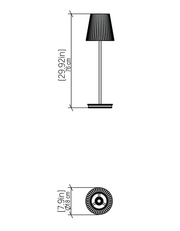 Lampe de table en panneau de fibres à densité moyenne Living Hinges, Érable, H 29,92 po x l 7,9 po x P 7,9 po