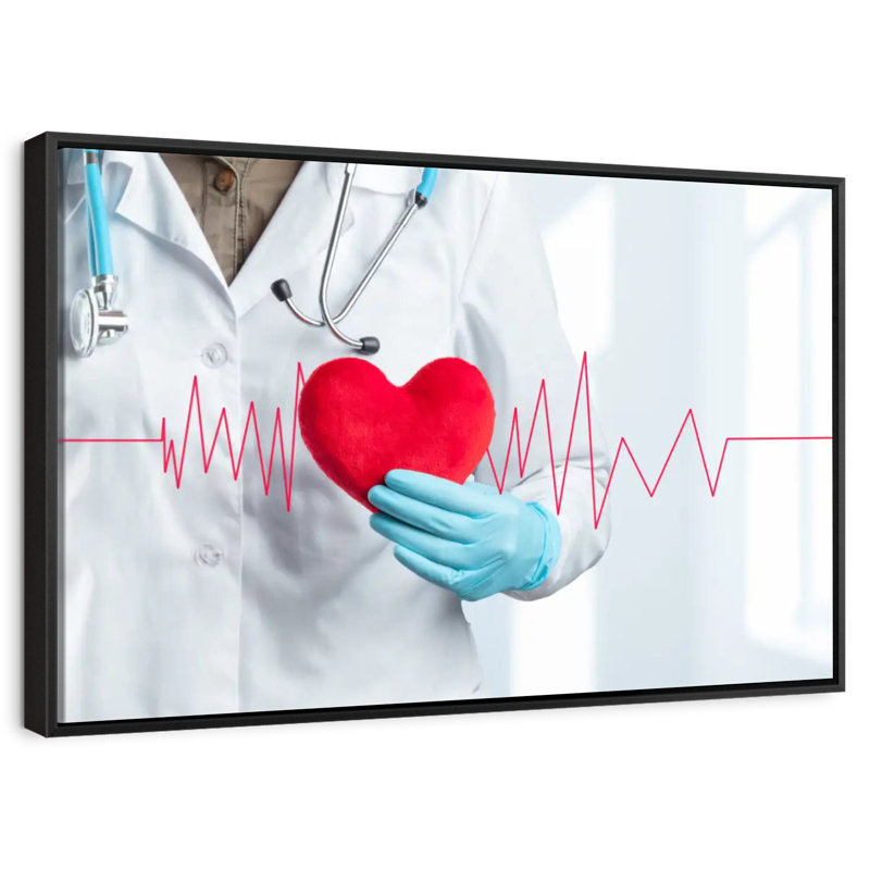 Soins médicaux pour cardiologue, 25 po x 17 po, Cadre flottant noir