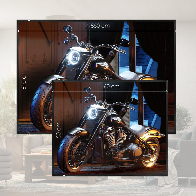 Single Picture Frame LED Illuminated Wall Art Wall Art on Glass / Aluminium, 50 cm H x 60 cm W