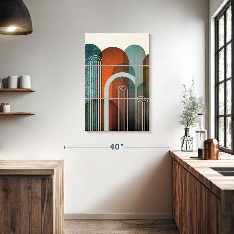 Avery Mid-Century Arches orange sarcelle I, H 38 po x l 24 po