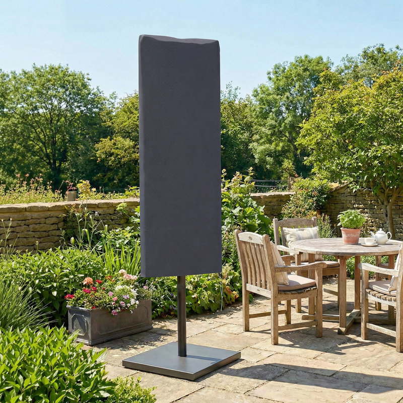 Housse de parasol de jardin, housse de parasol d'extérieur avec fermeture à glissière, gris