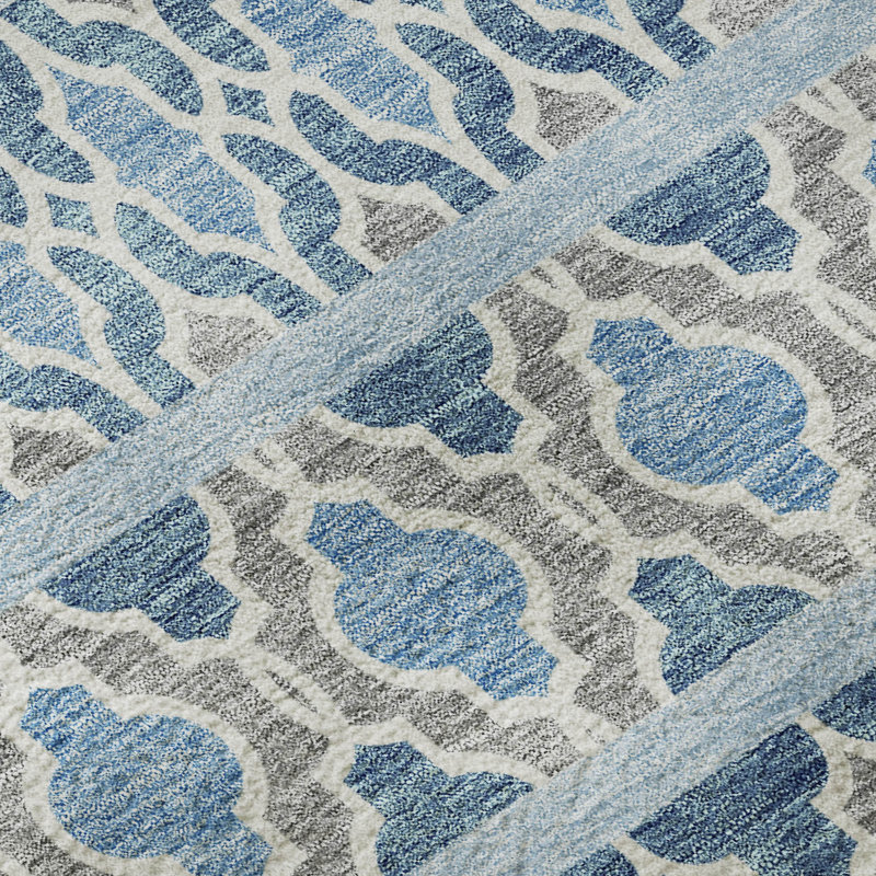 Premium Machine Washable Prisco Sky Rug, Rectangle 2'6" x 3'10"