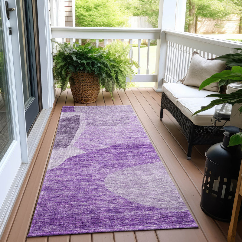 Chengyu Washable Abstract Indoor / Outdoor Rug, Runner 2'3" x 7'6"