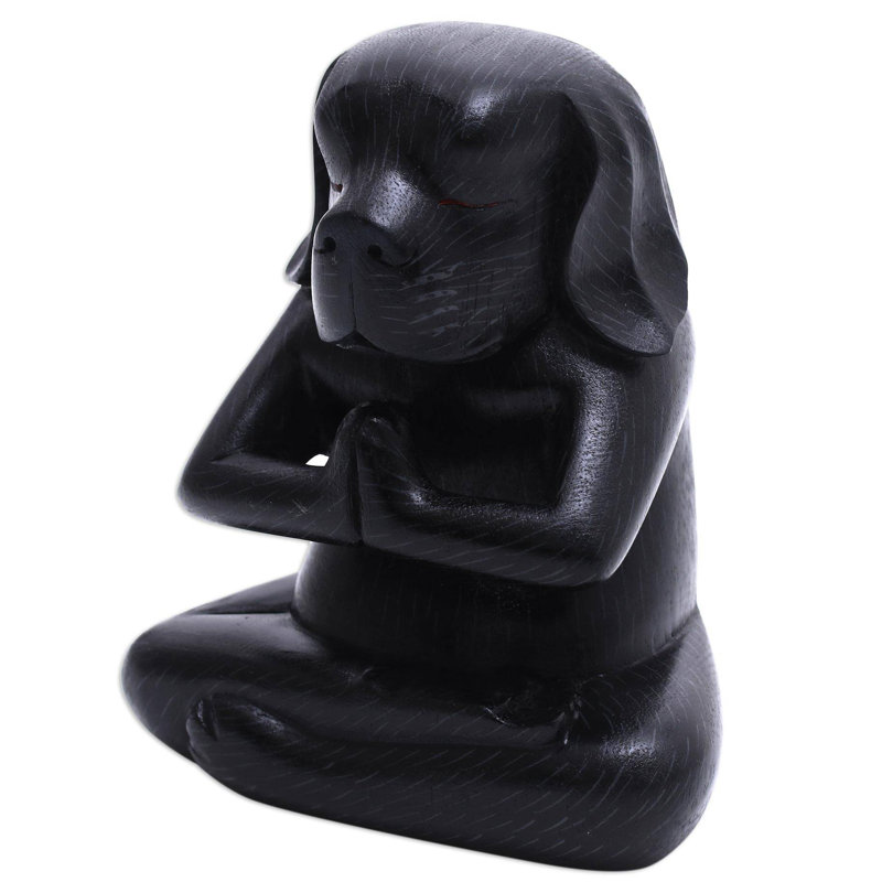 Figurine en bois yoga beagle Shebaka