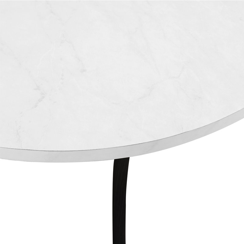 Table basse à 3 pieds, Faux marbre blanc, Graphite