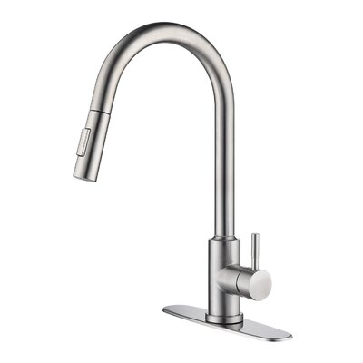 Pull Down Touch Single Handle Kitchen Faucet with Side Spray -  HHK HOME, HK9001NS