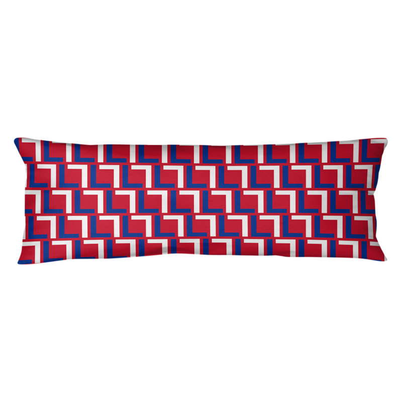 Polyester Medium Pillow, Blue/White/Red, Microfiber