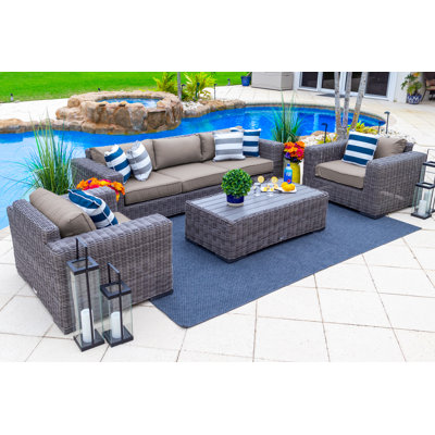 Malmo 5 - Person Patio Conversation Set with Cushions