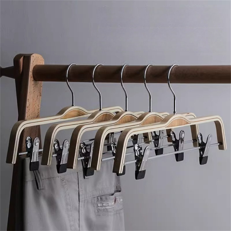 Cintre pour pantalons en bois massif avec pince, 20