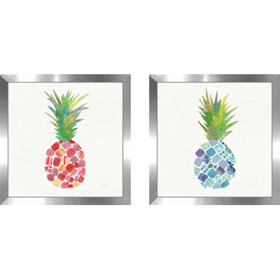 " Tropical Fun Pineapple I " 2 - Pieces