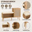 Banc de rangement pour chaussures 2 en 1 avec coussin amovible, tablettes réglables et armoire fermée pour le vestibule