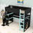 Esports-Inspired Wood Loft Bed with Built-In Desk, Shelves and Storage Stairs-1618622506-1618622513