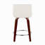 Tabouret de comptoir à hauteur fixe avec pivot en bois d'acajou, repose-pieds en métal chromé et similicuir - ensemble de 2