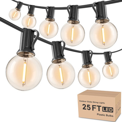 25FT Dimmable Outdoor Globe String Lights