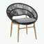 Ensemble de 2 chaises en osier avec coussin moelleux et pieds robustes-61923080