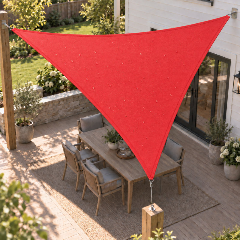 Toile d'ombrage triangulaire, 16 pi x 16 pi, Rouge