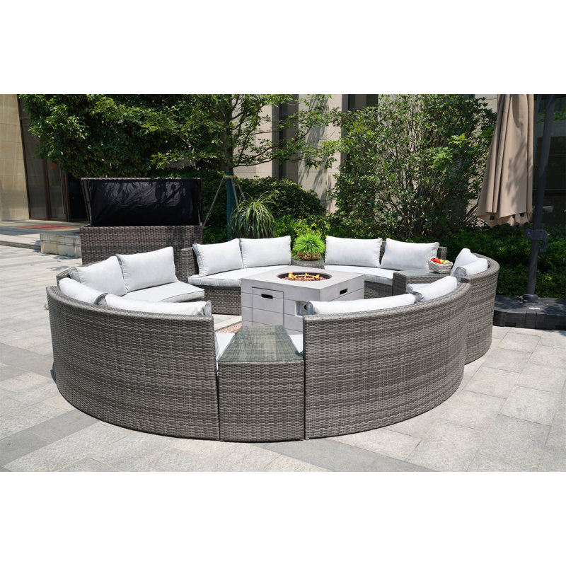 Ensemble de conversation modulaire 12 pièces avec coussins 12 pièces