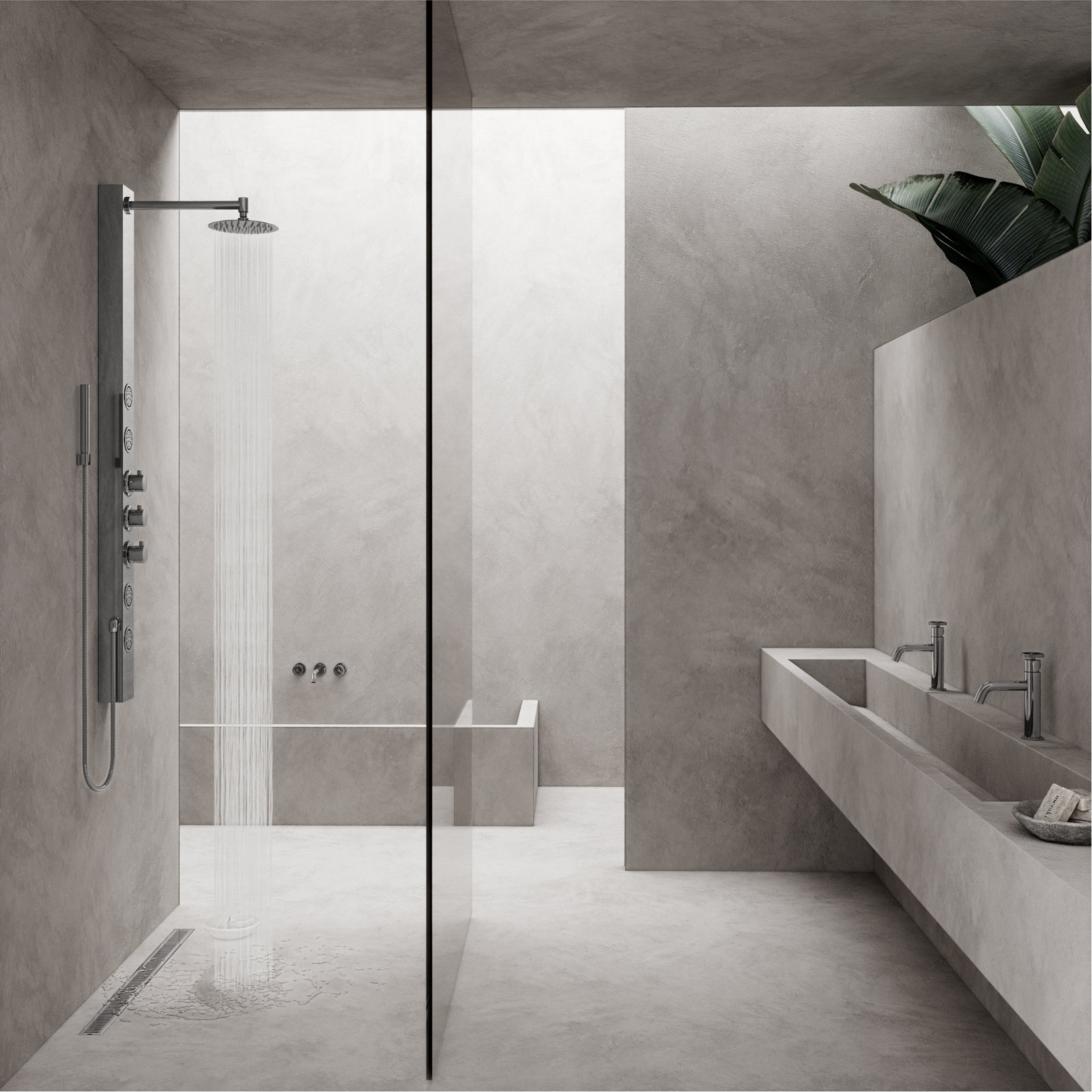 Elan Linear Grid Shower Drain, Chrome