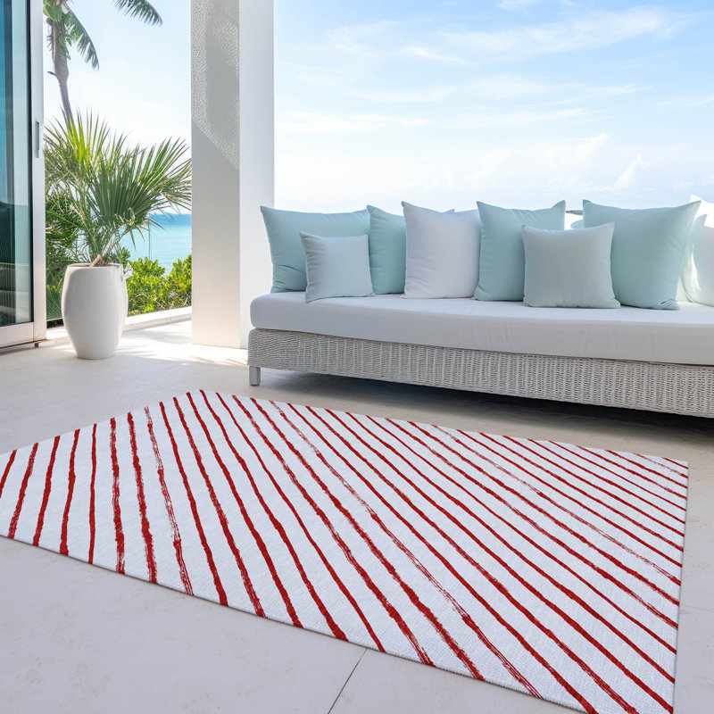 Tapis rouge de Noël Xhevrie intérieur / extérieur lavable à la machine, Rectangle 2 pi 6 po x 3 pi 10 po