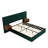 Upholstered Size Bed Frame Of Velvet Tufted Headboard With Floating Nightstand LED/USB Built-In,-1781128975