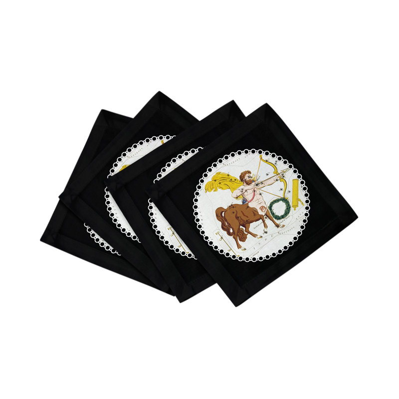 Serviette Zodiac Sagittarius, Noir