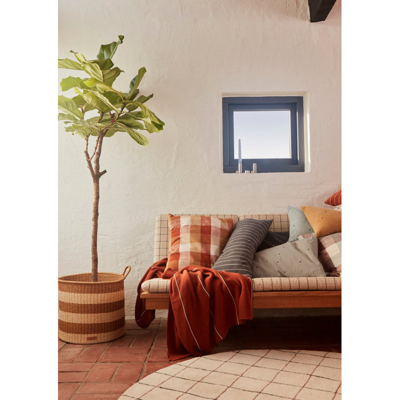 Kyoto Pillow Cover & Insert, 11.81"H x 23.62"W, Rectangular, Curry Polka Dots