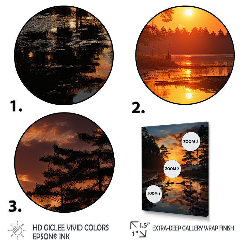 «Umashik Sunrise Tranquility», reproduction sur toile, H 20 po x l 12 po x P 1 po, Cadre flottant noir